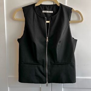 Abercrombie & Fitch Black Sleeveless Zip Front Top XS NWOT